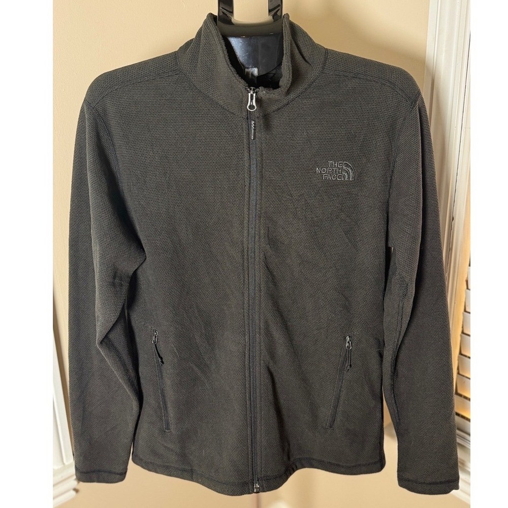 The North Face Mens Full Zip Textured Fleece Jacket Brown M/M
